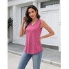 Zeagoo Tank Top for Women V Neck Loose Fit Sleeveless Summer Tops Shirts(A – Hot Pink)
