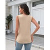 Zeagoo Tank Top for Women V Neck Loose Fit Sleeveless Summer Tops Shirts(A – Khaki)