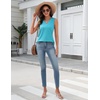 Zeagoo Tank Top for Women V Neck Loose Fit Sleeveless Summer Tops Shirts(A – Peacock Blue)