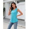 Zeagoo Tank Top for Women V Neck Loose Fit Sleeveless Summer Tops Shirts(A – Peacock Blue)