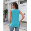 Zeagoo Tank Top for Women V Neck Loose Fit Sleeveless Summer Tops Shirts(A – Peacock Blue)