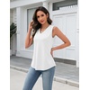 Zeagoo Tank Top for Women V Neck Loose Fit Sleeveless Summer Tops Shirts(A – White)