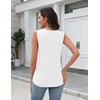 Zeagoo Tank Top for Women V Neck Loose Fit Sleeveless Summer Tops Shirts(A – White)