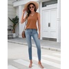 Zeagoo Tank Top for Women V Neck Loose Fit Sleeveless Summer Tops Shirts(Caramel)