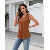 Zeagoo Tank Top for Women V Neck Loose Fit Sleeveless Summer Tops Shirts(Caramel)