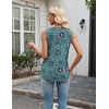 Zeagoo Tank Top for Women V Neck Loose Fit Sleeveless Summer Tops Shirts(Floral Blue 858)