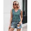 Zeagoo Tank Top for Women V Neck Loose Fit Sleeveless Summer Tops Shirts(Floral Blue 858)