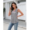 Zeagoo Tank Top for Women V Neck Loose Fit Sleeveless Summer Tops Shirts(Floral Grey)