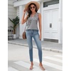Zeagoo Tank Top for Women V Neck Loose Fit Sleeveless Summer Tops Shirts(Floral Grey)