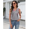 Zeagoo Tank Top for Women V Neck Loose Fit Sleeveless Summer Tops Shirts(Floral Grey)