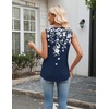 Zeagoo Tank Top for Women V Neck Loose Fit Sleeveless Summer Tops Shirts(Floral Navy 103)