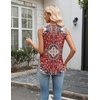 Zeagoo Tank Top for Women V Neck Loose Fit Sleeveless Summer Tops Shirts(Floral Red 870)