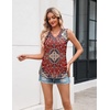 Zeagoo Tank Top for Women V Neck Loose Fit Sleeveless Summer Tops Shirts(Floral Red 870)