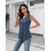 Zeagoo Tank Top for Women V Neck Loose Fit Sleeveless Summer Tops Shirts(Haze Blue)