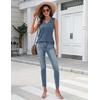 Zeagoo Tank Top for Women V Neck Loose Fit Sleeveless Summer Tops Shirts(Haze Blue)