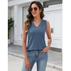 Zeagoo Tank Top for Women V Neck Loose Fit Sleeveless Summer Tops Shirts(Haze Blue)