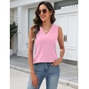 Zeagoo Tank Top for Women V Neck Loose Fit Sleeveless Summer Tops Shirts(Light Pink)