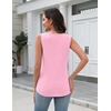 Zeagoo Tank Top for Women V Neck Loose Fit Sleeveless Summer Tops Shirts(Light Pink)