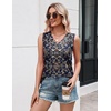 Zeagoo Tank Top for Women V Neck Loose Fit Sleeveless Summer Tops Shirts(Navy Floral 869)