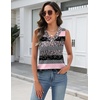 Zeagoo Tank Top for Women V Neck Loose Fit Sleeveless Summer Tops Shirts(Pink Camo)
