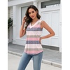 Zeagoo Tank Top for Women V Neck Loose Fit Sleeveless Summer Tops Shirts(Striped Pink)
