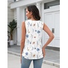Zeagoo Tank Top for Women V Neck Loose Fit Sleeveless Summer Tops Shirts(White Flowers-bf290)