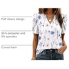 Zeagoo Women Blouses Puff Short Sleeve Tops V Neck Dressy Casual Spring Shirts Boho Floral Cute Clothes 2026(Bf290-white Flowers)