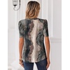 Zeagoo Women Blouses Puff Short Sleeve Tops V Neck Dressy Casual Spring Shirts Boho Floral Cute Clothes 2026(Cx278-multicolored)