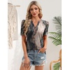 Zeagoo Women Blouses Puff Short Sleeve Tops V Neck Dressy Casual Spring Shirts Boho Floral Cute Clothes 2026(Cx278-multicolored)