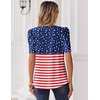 Zeagoo Women Blouses Puff Short Sleeve Tops V Neck Dressy Casual Spring Shirts Boho Floral Cute Clothes 2026(Gq50- Flag)