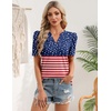 Zeagoo Women Blouses Puff Short Sleeve Tops V Neck Dressy Casual Spring Shirts Boho Floral Cute Clothes 2026(Gq50- Flag)