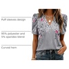 Zeagoo Women Blouses Puff Short Sleeve Tops V Neck Dressy Casual Spring Shirts Boho Floral Cute Clothes 2026(Hf36-grey)