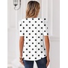 Zeagoo Women Blouses Puff Short Sleeve Tops V Neck Dressy Casual Spring Shirts Boho Floral Cute Clothes 2026(Jh592- Polka Dots)