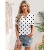 Zeagoo Women Blouses Puff Short Sleeve Tops V Neck Dressy Casual Spring Shirts Boho Floral Cute Clothes 2026(Jh592- Polka Dots)