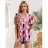 Zeagoo Women Blouses Puff Short Sleeve Tops V Neck Dressy Casual Spring Shirts Boho Floral Cute Clothes 2026(Jh603-pink)