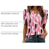 Zeagoo Women Blouses Puff Short Sleeve Tops V Neck Dressy Casual Spring Shirts Boho Floral Cute Clothes 2026(Jh603-pink)