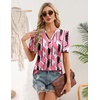 Zeagoo Women Blouses Puff Short Sleeve Tops V Neck Dressy Casual Spring Shirts Boho Floral Cute Clothes 2026(Jh603-pink)
