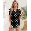 Zeagoo Women Blouses Puff Short Sleeve Tops V Neck Dressy Casual Spring Shirts Boho Floral Cute Clothes 2026(Jh696- Polka Dots)