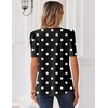 Zeagoo Women Blouses Puff Short Sleeve Tops V Neck Dressy Casual Spring Shirts Boho Floral Cute Clothes 2026(Jh696- Polka Dots)