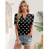 Zeagoo Women Blouses Puff Short Sleeve Tops V Neck Dressy Casual Spring Shirts Boho Floral Cute Clothes 2026(Jh696- Polka Dots)