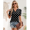 Zeagoo Women Blouses Puff Short Sleeve Tops V Neck Dressy Casual Spring Shirts Boho Floral Cute Clothes 2026(Jh696- Polka Dots)