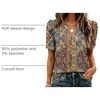 Zeagoo Women Blouses Puff Short Sleeve Tops V Neck Dressy Casual Spring Shirts Boho Floral Cute Clothes 2026(Mz721-multicolored)