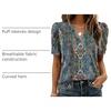 Zeagoo Women Blouses Puff Short Sleeve Tops V Neck Dressy Casual Spring Shirts Boho Floral Cute Clothes 2026(Mz779-multicolored)