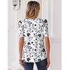 Zeagoo Women Blouses Puff Short Sleeve Tops V Neck Dressy Casual Spring Shirts Boho Floral Cute Clothes 2026(Sf291-white)