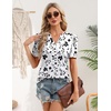 Zeagoo Women Blouses Puff Short Sleeve Tops V Neck Dressy Casual Spring Shirts Boho Floral Cute Clothes 2026(Sf291-white)