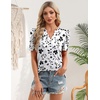 Zeagoo Women Blouses Puff Short Sleeve Tops V Neck Dressy Casual Spring Shirts Boho Floral Cute Clothes 2026(Sf291-white)