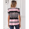 Zeagoo Women Blouses Puff Short Sleeve Tops V Neck Dressy Casual Spring Shirts Boho Floral Cute Clothes 2026(Tz245-stripe)