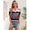 Zeagoo Women Blouses Puff Short Sleeve Tops V Neck Dressy Casual Spring Shirts Boho Floral Cute Clothes 2026(Tz245-stripe)