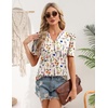 Zeagoo Women Blouses Puff Short Sleeve Tops V Neck Dressy Casual Spring Shirts Boho Floral Cute Clothes 2026(Wf109-apricot)