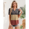 Zeagoo Women Blouses Puff Short Sleeve Tops V Neck Dressy Casual Spring Shirts Boho Floral Cute Clothes 2026(Xh553-flowers)